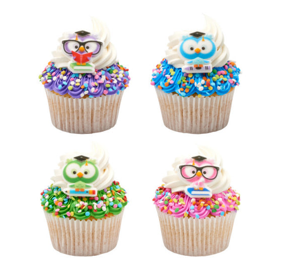 Graduation Owl Sugar Toppers | www.sprinklebeesweet.com