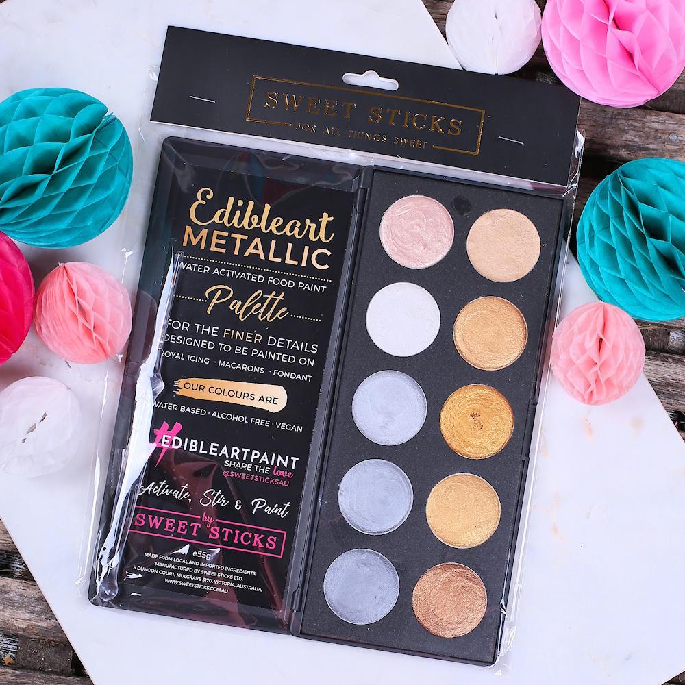 Edible Art Metallic Paint Palette | www.sprinklebeesweet.com
