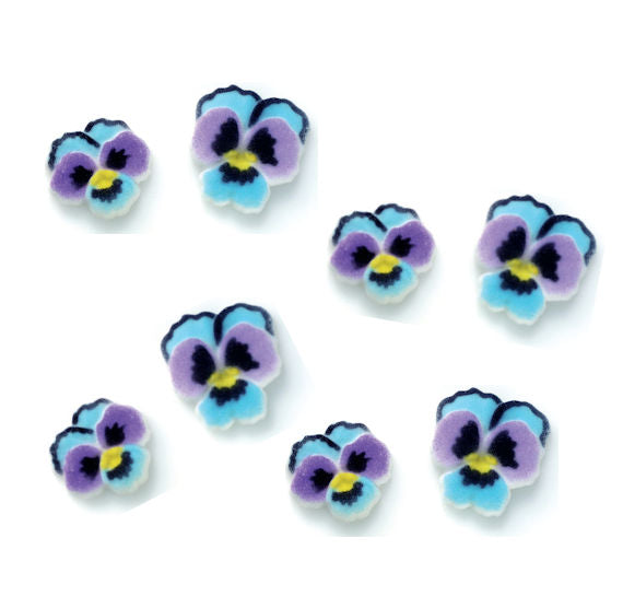 Pansies Sugar Toppers | www.sprinklebeesweet.com