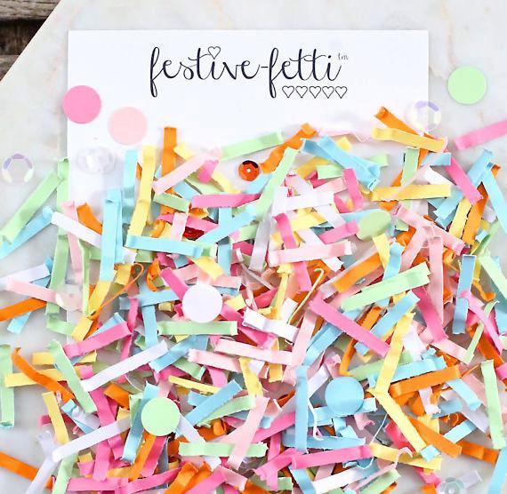 Festive Fetti Pastel Confetti | www.sprinklebeesweet.com