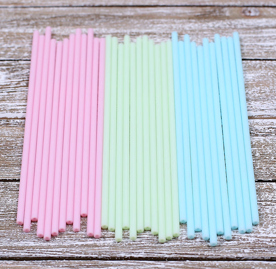Pastel Lollipop Sticks: 6" - 3 Color Set | www.sprinklebeesweet.com