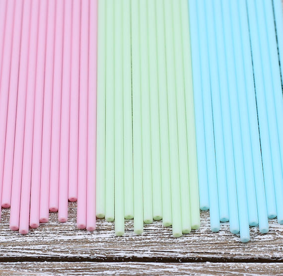 Pastel Lollipop Sticks: 6" - 3 Color Set | www.sprinklebeesweet.com