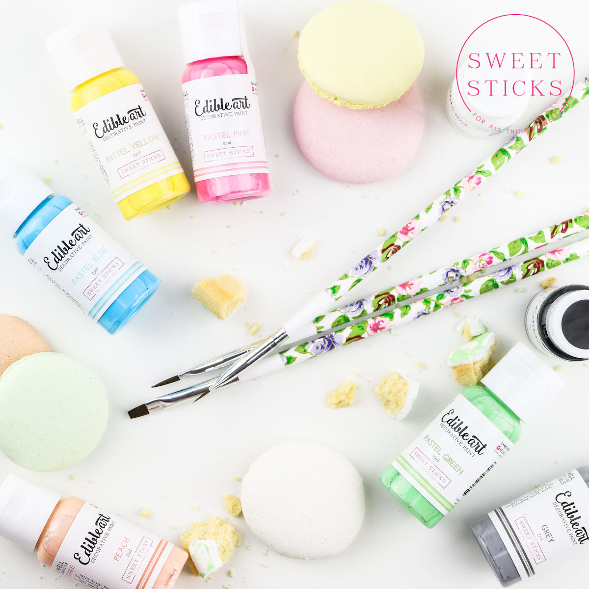 Edible Art Paint Pastel Rainbow Set | www.sprinklebeesweet.com