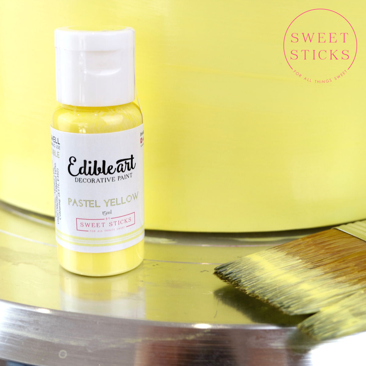 Pastel Yellow Edible Art Paint | www.sprinklebeesweet.com