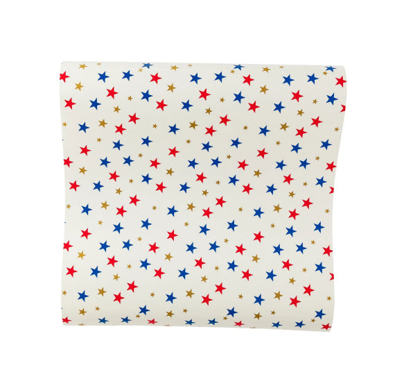 Fourth of July Paper Table Runner with Stars | www.sprinklebeesweet.com