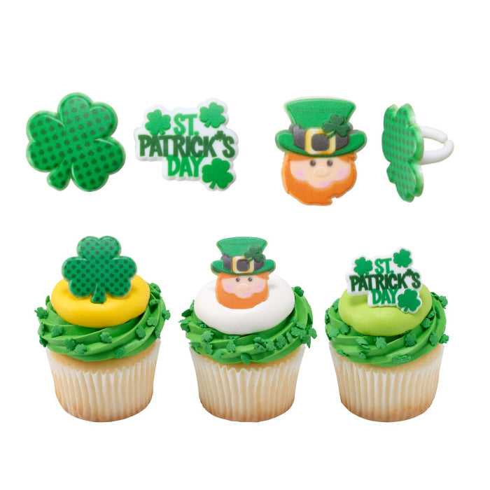 St Patrick's Day Cupcake Topper Rings | www.sprinklebeesweet.com