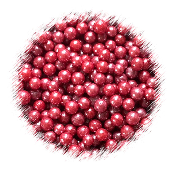 Shimmer Burgundy Sugar Pearls: 4mm | www.sprinklebeesweet.com