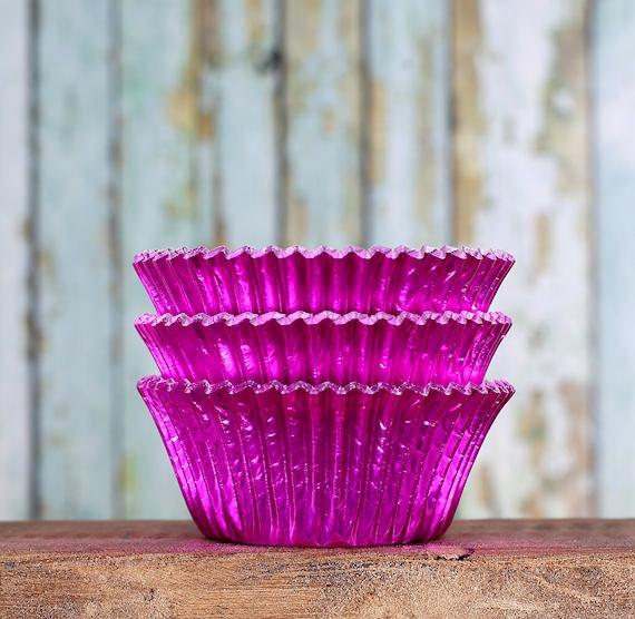 Bulk Cupcake Liners: Hot Pink Foil | www.sprinklebeesweet.com