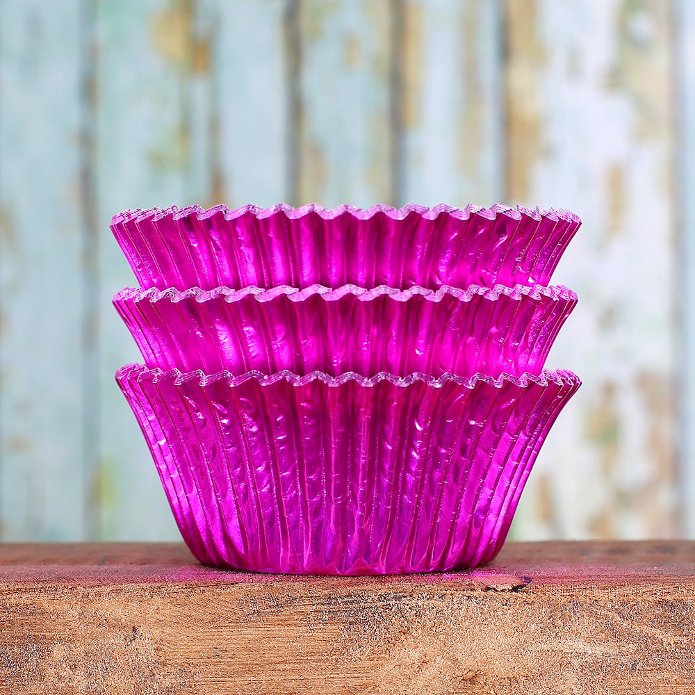 Bulk Cupcake Liners: Hot Pink Foil | www.sprinklebeesweet.com