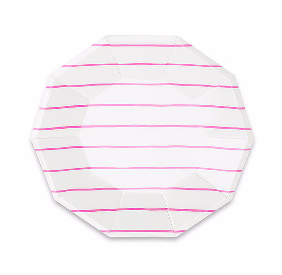 Striped Small Pink Plates | www.sprinklebeesweet.com
