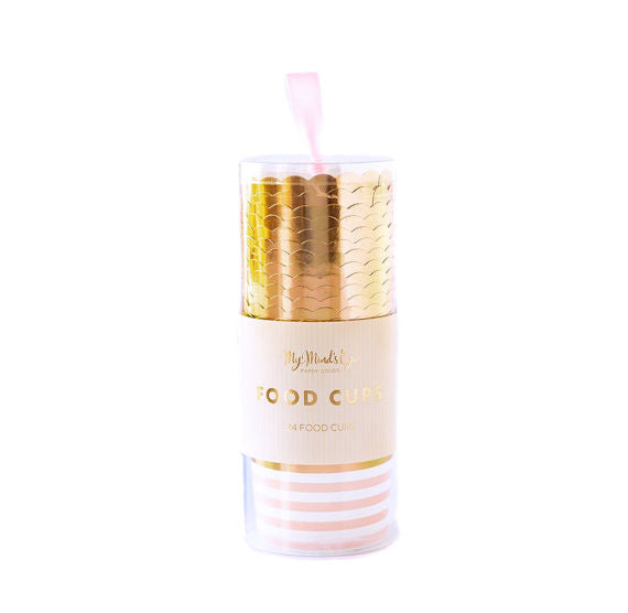 Striped Light Pink Baking Cups | www.sprinklebeesweet.com