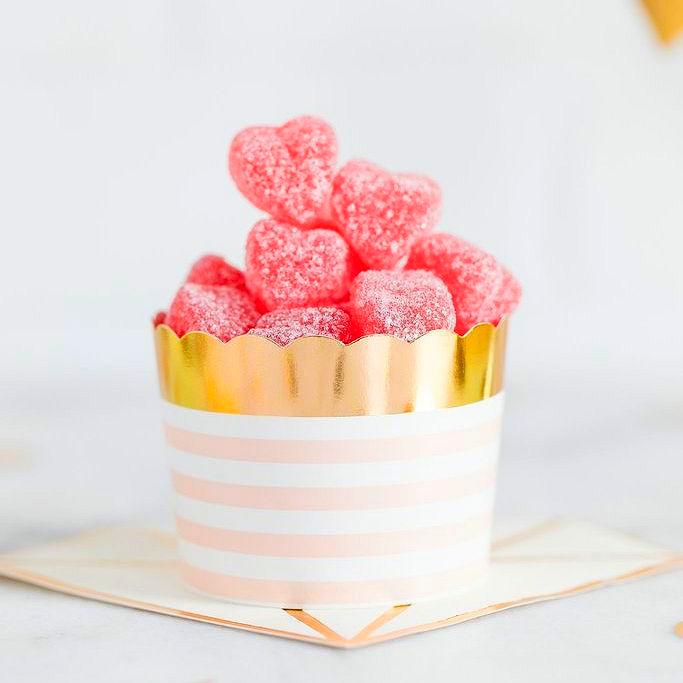 Striped Light Pink Baking Cups | www.sprinklebeesweet.com