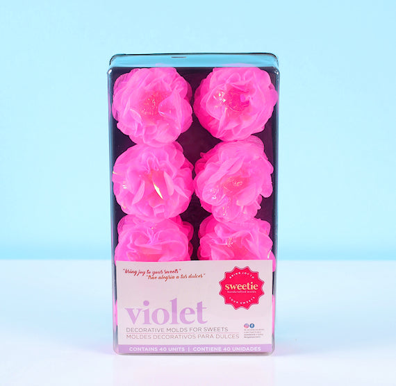 Violet Flower Candy Cups: Pearly Pink | www.sprinklebeesweet.com