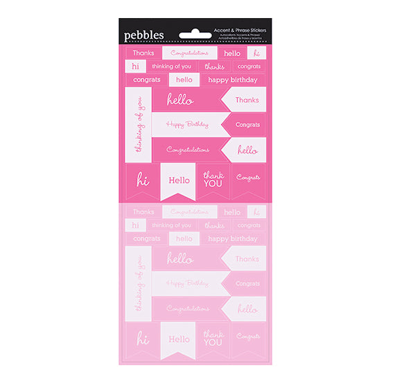 Pebbles Phrases Stickers: Pink | www.sprinklebeesweet.com