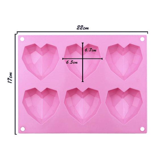 Geometric Heart Cake Gem Mold: Medium | www.sprinklebeesweet.com
