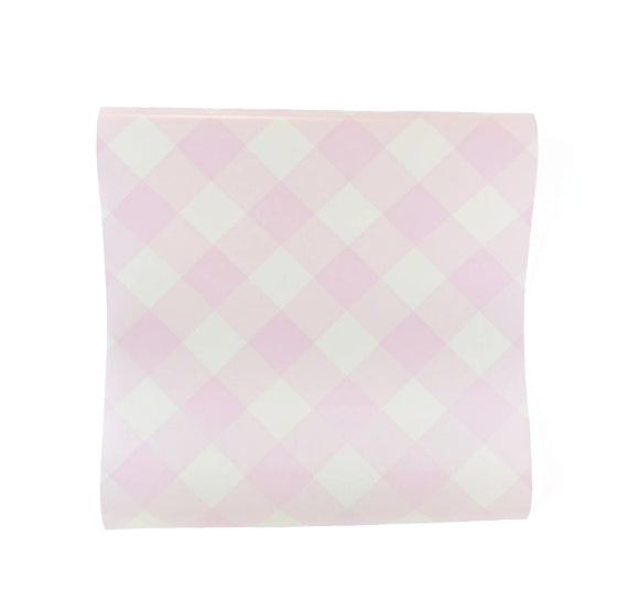 Pink Gingham Paper Table Runner | www.sprinklebeesweet.com