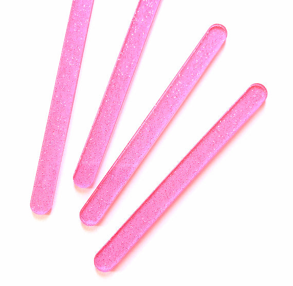 Acrylic Popsicle Sticks: Glitter Pink | www.sprinklebeesweet.com