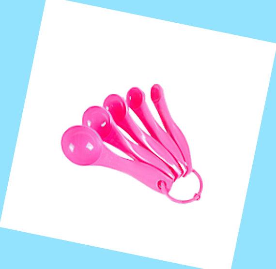 Pink Measuring Spoons In Grams & mL | www.sprinklebeesweet.com