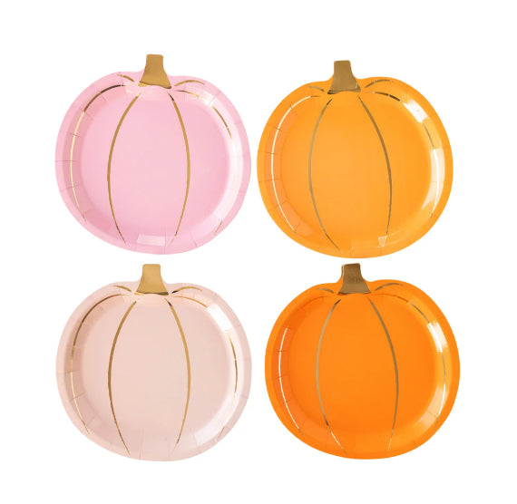 Halloween Pumpkin Plates: Pink + Orange | www.sprinklebeesweet.com