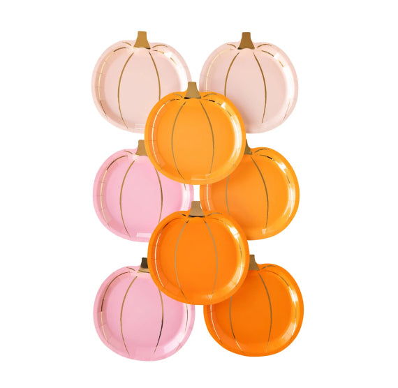 Halloween Pumpkin Plates: Pink + Orange | www.sprinklebeesweet.com