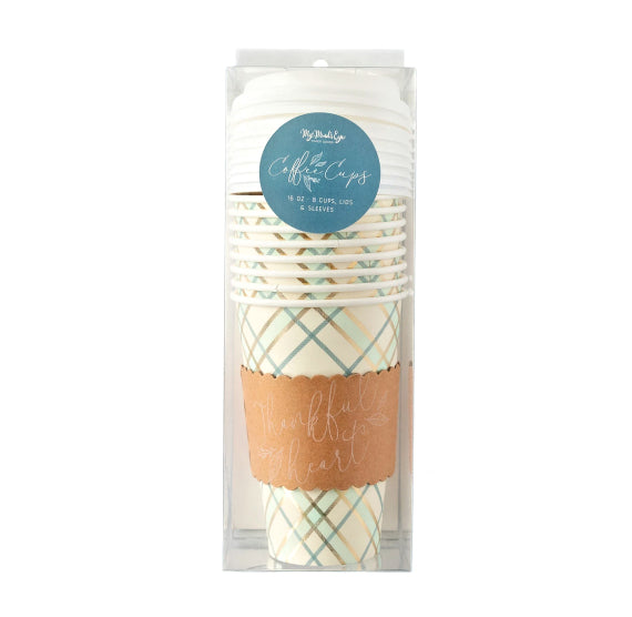 Fall Coffee Cups: Thankful Heart Plaid | www.sprinklebeesweet.com