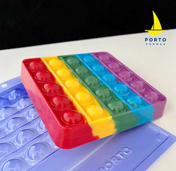 Square Pop It Fidget Chocolate Mold | www.sprinklebeesweet.com