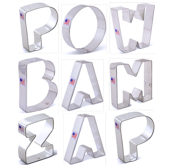 Superhero Cookie Cutters Set of Letters | www.sprinklebeesweet.com