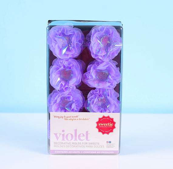 Violet Flower Candy Cups: Pearly Purple | www.sprinklebeesweet.com