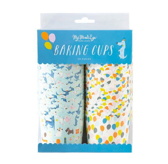 Birthday Baking Cups: Puppies + Balloons | www.sprinklebeesweet.com