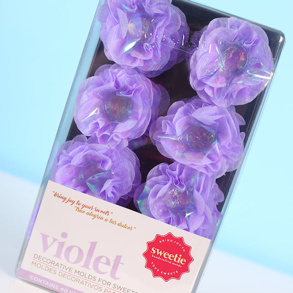 Violet Flower Candy Cups: Pearly Purple | www.sprinklebeesweet.com