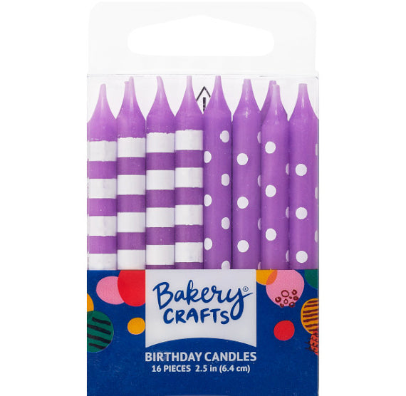 Purple Birthday Candles: Stripes + Dots | www.sprinklebeesweet.com