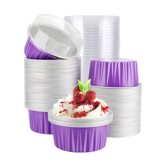 Cupcake Cups with Lids: Purple | www.sprinklebeesweet.com