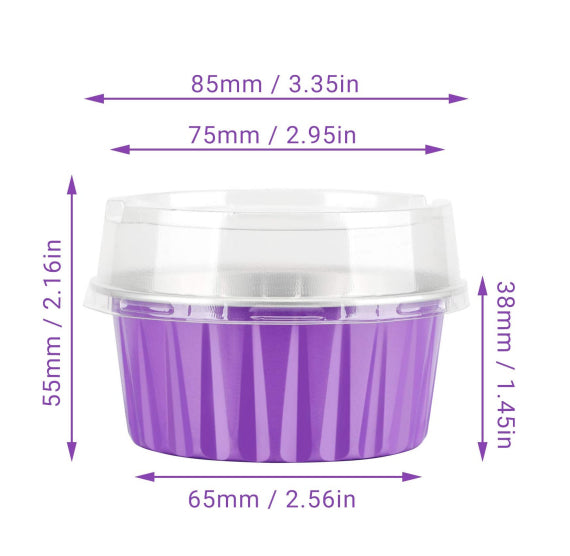 Cupcake Cups with Lids: Purple | www.sprinklebeesweet.com