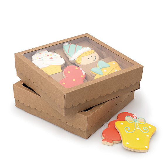 Sweet Sugarbelle Cookie Boxes: Quad Brown | www.sprinklebeesweet.com