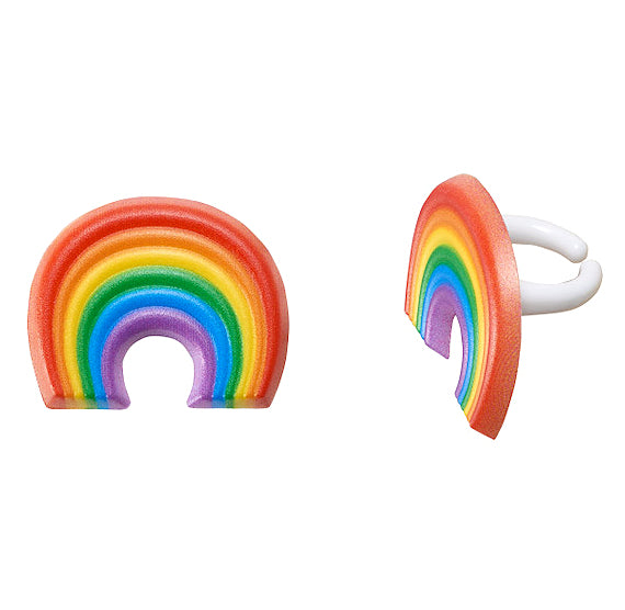 Rainbow Cupcake Topper Rings | www.sprinklebeesweet.com