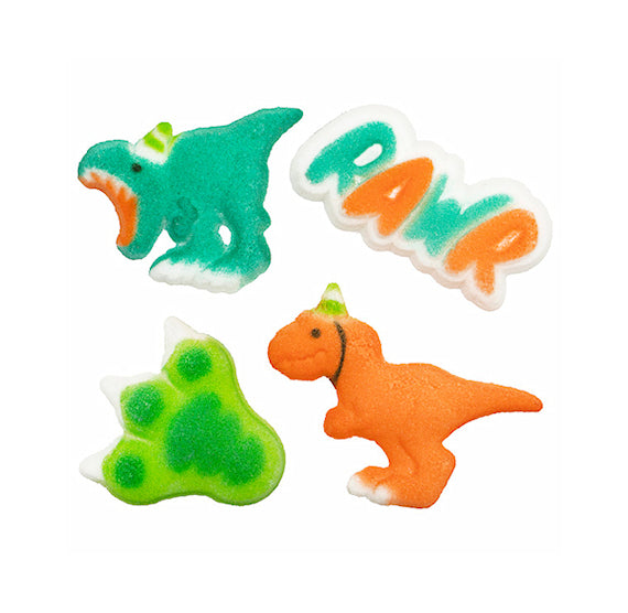 Party Dinosaur Sugar Toppers | www.sprinklebeesweet.com