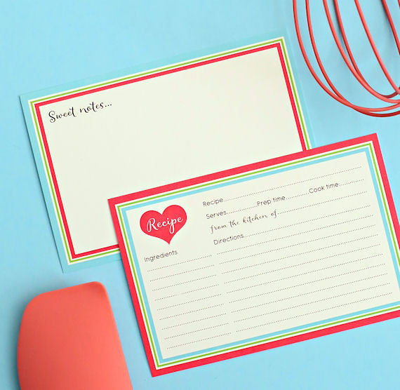 Blank Recipe Card Set | www.sprinklebeesweet.com