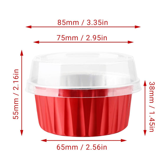 Foil Cupcake Cups with Lids: Red | www.sprinklebeesweet.com