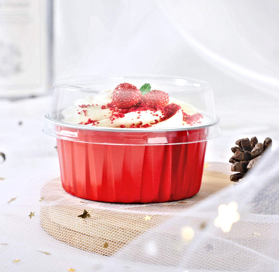 Foil Cupcake Cups with Lids: Red | www.sprinklebeesweet.com