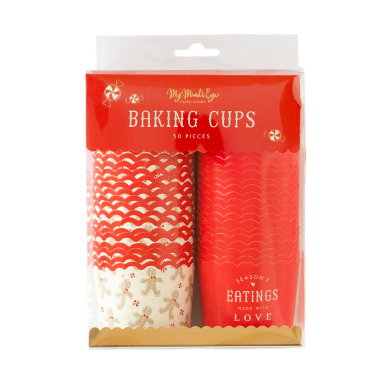 Christmas Baking Cups: Red + Gingerbread Man | www.sprinklebeesweet.com