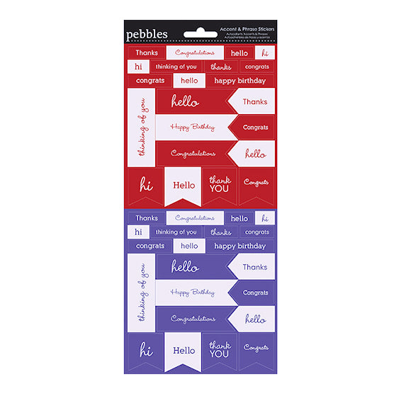 Pebbles Phrases Stickers: Red + Purple | www.sprinklebeesweet.com