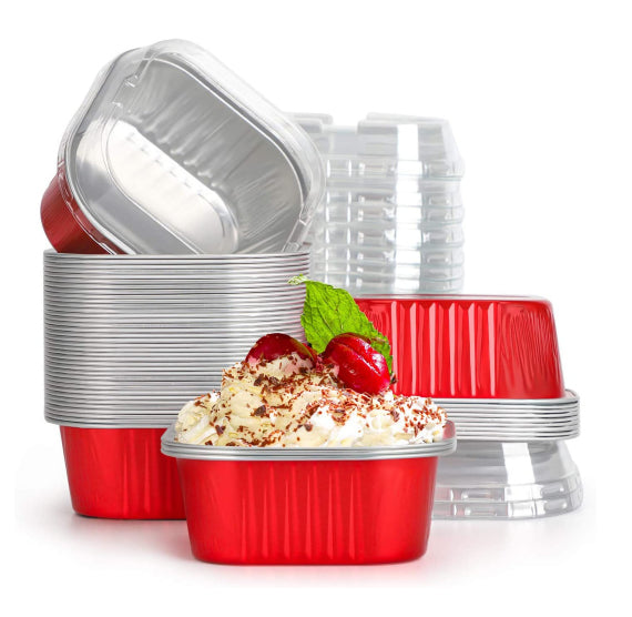 Square Snack Cake Pans with Lids: Red | www.sprinklebeesweet.com