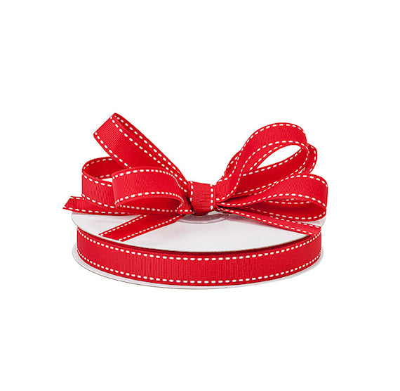 Saddle Stitch Red Ribbon: 5/8" | www.sprinklebeesweet.com