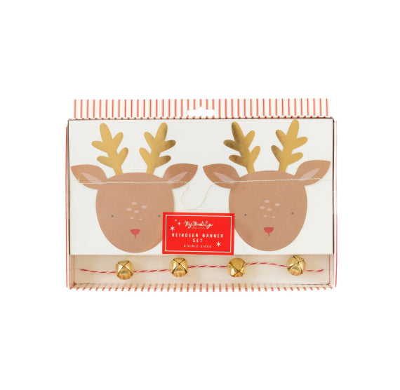 Reindeer Banner Set With Bells | www.sprinklebeesweet.com