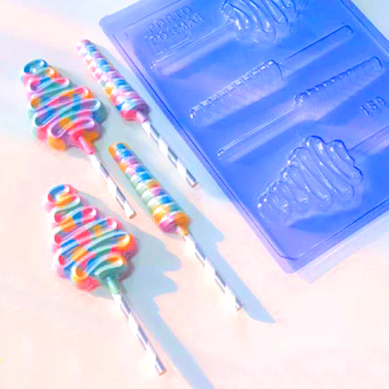 Psychedelic Lollipop Mold: Ribbon + Rod | www.sprinklebeesweet.com
