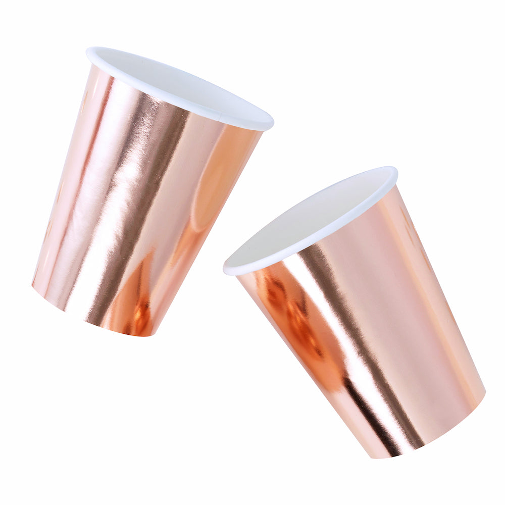 Rose Gold Paper Cups | www.sprinklebeesweet.com