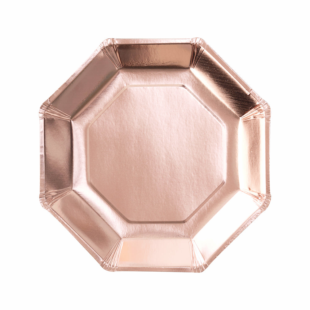Rose Gold Plates: Octagon | www.sprinklebeesweet.com