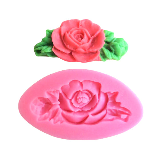 Fondant Mold: Rose with Leaves | www.sprinklebeesweet.com
