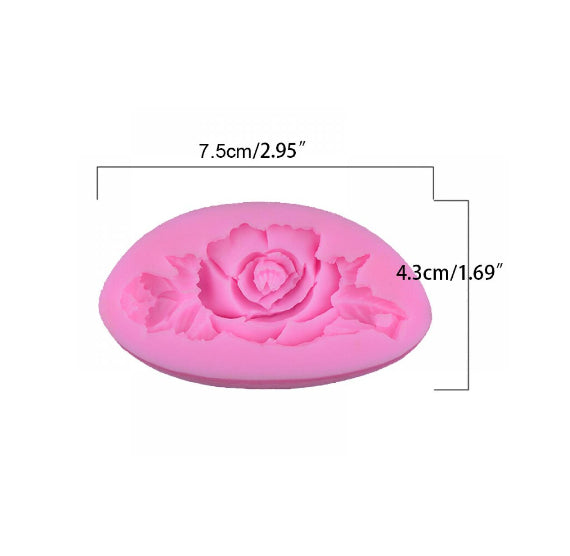 Fondant Mold: Rose with Leaves | www.sprinklebeesweet.com