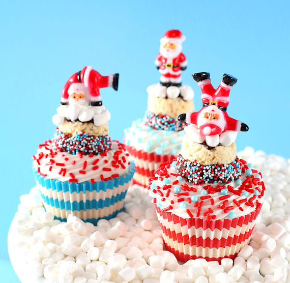 Santa Cupcake Picks | www.sprinklebeesweet.com